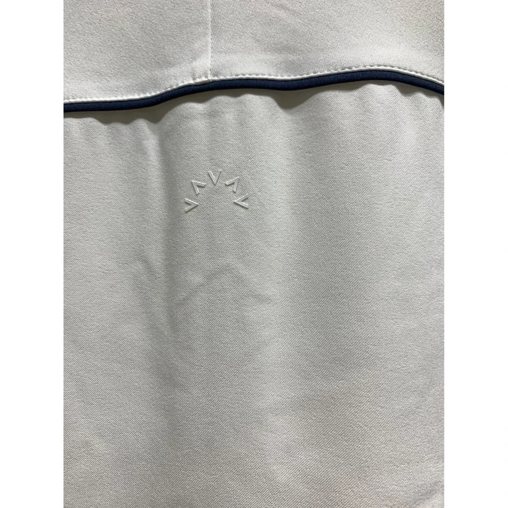 VARLEY Womens White Navy Trim Bomber Jacket Zip Front‎ Athletic Style Size Small